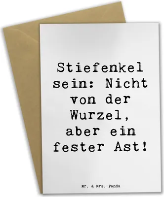Produktbild von Mr. & Mrs. Panda Klappkarte Spruch Stiefenkel - Weiß - Geschenk, dankeskarten, herzerwärmende Sprüche, Grußkarten, Freude, Familiendynamik, Liebe, Familienzusammenhalt