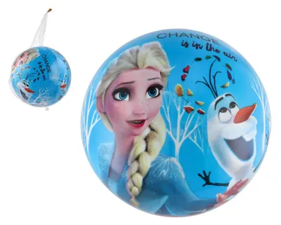 Image de Ballon en forme de personnage de "La Reine des Neiges 2", gonflé, diamètre 23 cm, présenté dans un filet