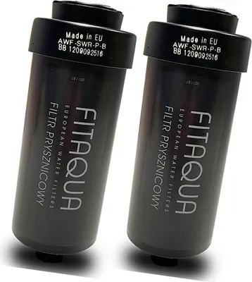 Produktbild von 2 x Duschfilter schwarz FitAqua Antiscaling Wasserfilter gegen Chlor und Kalk black