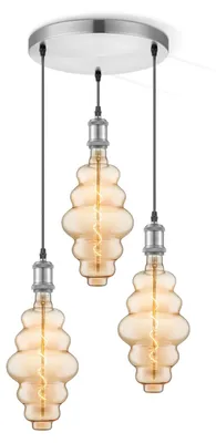 Produktbild von Home Sweet Home Hängeleuchte Chrom rund Cloud 3L G160 dimmbar E27 amber