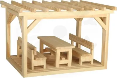 Produktbild von Walachia Miniatur Holz-Pergola für Modellbau, Bausatz zum Zusammenkleben