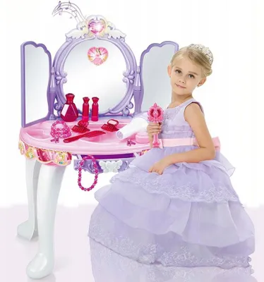 Produktbild von MalPlay Schminktisch mit Hocker Ton- und Lichteffekten Spielset Schönheitsstudio mit Kosmetik Spiegel Zubehör Tolles Geschenk für Kinder ab 3 Jahren