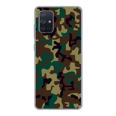 Produktbild von MuchoWow® Handyhülle Schutzhülle Hülle für Samsung Galaxy A51 Camouflage-Muster mit dunklen Farben Silikon Softcase Handy Hülle - Schutzabdeckung