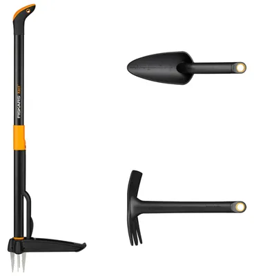 Productafbeelding van Fiskars tuingereedschapset, 3-delig, Xact onkruidsteker – set bestaande uit een onkruidsteker/plantgereedschap