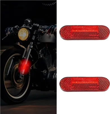 Produktbild von Selbstklebender Rückstrahler für Motorrad und Fahrrad Katzenauge universeller Nummernschildreflektor (rot 768 x 29 x 13 mm)