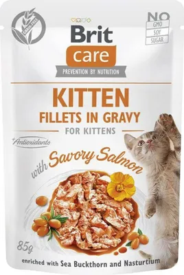 Produktbild von BRIT Care Cat Kitten Savory Salmon Pouch – Nassfutter für Katzen – 85 g
