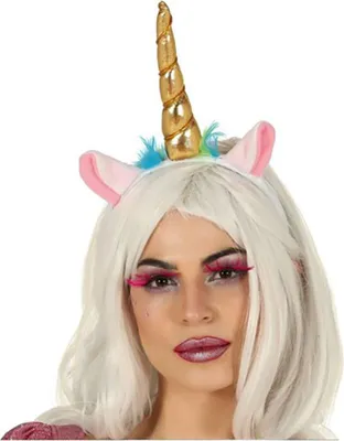 Produktbild von Einhorn Horn Silber Karneval Kostüm Haarreif Fantasy Traum Accessoire, Farbe: Gold