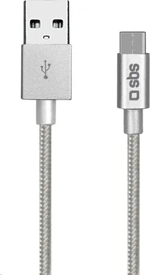 Image de SBS TECABLETC15BS Câble USB 2.0 1,5 m USB A USB C Argent