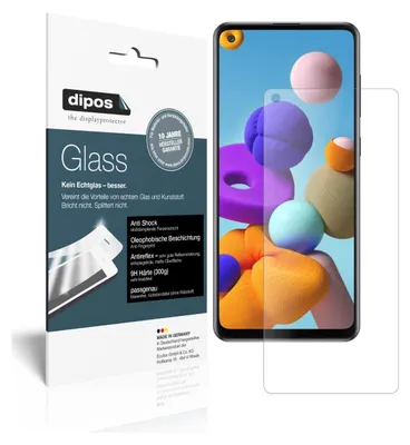 Produktbild von 1x Schutzfolie für Samsung Galaxy A21s matt - Anti-Shock 9H Folie dipos Glass Kunststoffglas