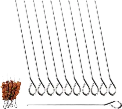 Produktbild von Grillspieße Edelstahl 50 Stück,15cm Edelstahlspieße Wiederverwendbare zum BBQ von Rouladen, Geflügel und Gemüserollen für Kochen und Grillen