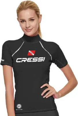 Produktbild von Cressi Spa Diving 2024 Damen Rashguard Kurzarm Schwarz XS Damen Schwarz XS