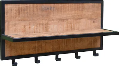 Produktbild von Garderobe Brix 70x30x15 cm Mangoholz Stahl Schwarz Natur