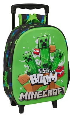 Produktbild von Safta Minecraft 3d 8.91l Rucksack Mit Rollen Grün  Kinder Grün One Size
