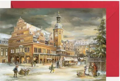 Produktbild von Miniadventskalender Leipzig Rathaus als Grußkarte, 11,5x17cm