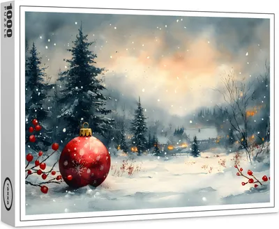 Produktbild von raxxa Premium-Puzzle "Schneekugel im Wald", 1000 Teile