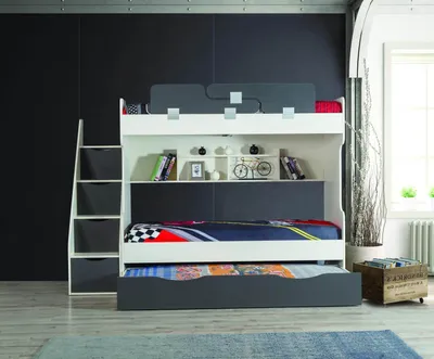 Produktbild von Etagenbett HOYKA in Grau Hochbett Kinderbett