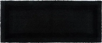 Produktbild von HOMESCAPES Badläufer schwarz 40x100 cm aus 100% Baumwolle