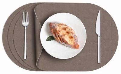 Platzsets oval, Kunstleder, 4er-Set, 45x30 cm, doppelseitig