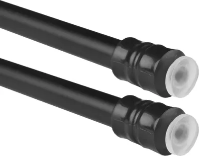 Zdjęcie produktu dla Karnisz zaciskowy 80–120 cm, czarny (zestaw 2 szt.) – rozciągalny karnisz bez wiercenia, metalowy karnisz zaciskowy z systemem śrubowym i przyssawkami, antypoślizgowy, Ø 10 mm