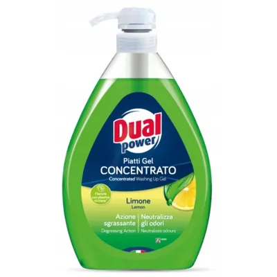 A bottle of dish soap with a pump dispenser.