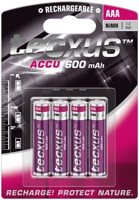 Produktbild von Tecxus 14112 Rechargeable AAA (Micro)/HR03 - 600 mAh - Nickel-Metallhydrid Akku (NiMH), 1,2 V