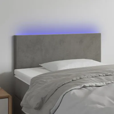 Produktbild von The Living Store LED Kopfteil Hellgrau 90x5x78/88 cm Samt
