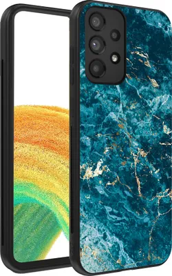 Image de Smartphonica Coque pour Samsung Galaxy A33 5G avec impression marbre - Coque arrière TPU design marbre - Bleu