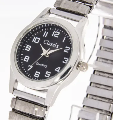Produktbild von Damenuhr Classix mit Zugband Farbe silber schwarz