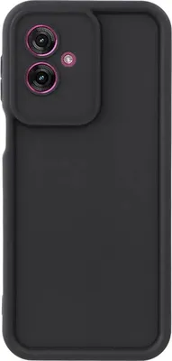 Productafbeelding van Hoesje voor de Motorola Moto G55 - Achterkant Phonesta, gestructureerd siliconen - Zwart
