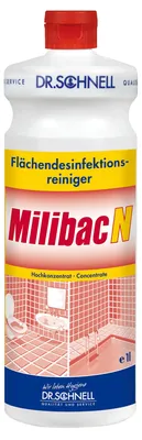 Zdjęcie produktu dla Dr. Schnell MILIBAC N Środek do dezynfekcji powierzchni i usuwania kamienia | Butelka (1 l)