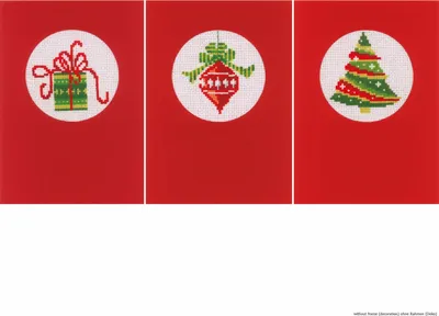 Produktbild von Vervaco Grußkarte Kreuzstichset "Weihnachten 3er Set", Zählmuster
