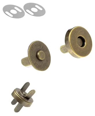 Produktbild von 10 Magnet-Verschlüsse rund + oval Größen- Farbwahl - Taschen Schloss Verschluss