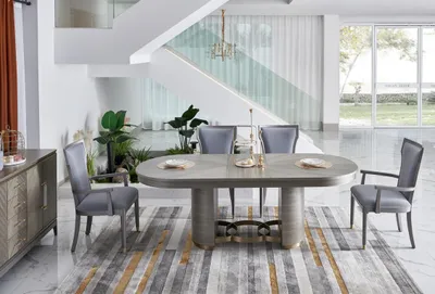 Obrázek produktu pro Hochwertige Esszimmer Möbel Hotel Stil Einrichtung komplettes Set Tisch 6 Stühle