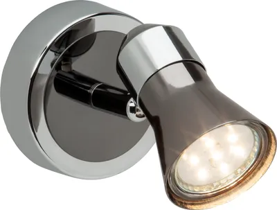 Produktbild von BRILLIANT Wandspot Jupp | schlichter Wandstrahler | Metall | chrom/schwarz | Kopf schwenkbar | 1x GU10 max. 7 W