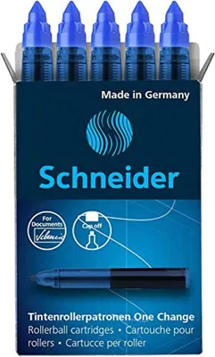 A box of Schneider rollerball pen ink cartridges.