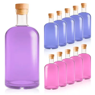 Zdjęcie produktu dla SUPERBUTELKI - 16x Butelka szklana TADEK 1000 ml 1L na bimber, whisky, koniak, wódkę, nalewki
