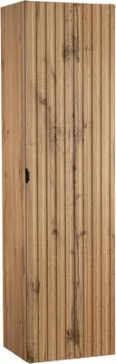 Produktbild von VBChome Rillenschrank 130x35x28 cm Hochschrank mit 1 Tür Soft Close – Eiche Wotan 4 Innenregale