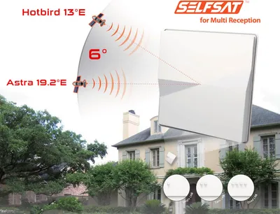 Zdjęcie produktu dla Selfsat H 50 M4, 10,7 - 12,75 GHz, 33,7 dBi, Polaryzacja pozioma / pionowa, 527 mm, 520 mm, 112 mm