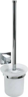 Produktbild von FACKELMANN Toilettenbürste mit Halter MARE, WC-Garnitur, WC-Bürste mit verchromter Wandhalterung (Farbe: Silber/Milchig)
