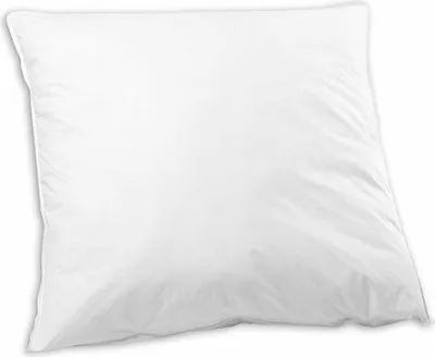 A white pillow on a white background.