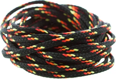 Produktbild von 3m Polyesterschnur 4mm mehrfarbig PES Kordel Polyesterkordel Flechtschnur , Farbe:schwarz/gelb/rot/orange