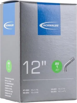 Image de Schwalbe, Pneus, Chambre à air, No. 01, (Av 45 Grad 40Mm), 12 1/2 X 1,75 - 2 1/4 (47/62-203), Valve 45 Grad Coudé, Par ex. pour scooter, poussette