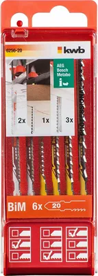 Produktbild von kwb 625620 Stichsägeblätter-Set, HCS, 6-teilig 6 St