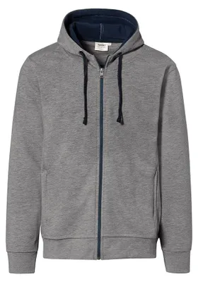 Produktbild von HAKRO Kapuzenjacke Bonded 455, grau meliert/tinte, 2XL