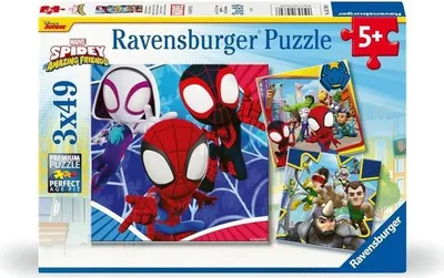 Produktbild von Puzzle, Spiderman 3x49 Teile, Spidey der Netzwerfer, Ab 5 Jahren, Ravensburger