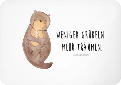 Produktbild von Mr. & Mrs. Panda magnet Otter Muschel - Weiß - Geschenk, zettelhalter, Motivation, Optimistisch, whiteboardmagnet, Büro, haftmagnet, Kühlschrankmagnet, Träumen, Positiv