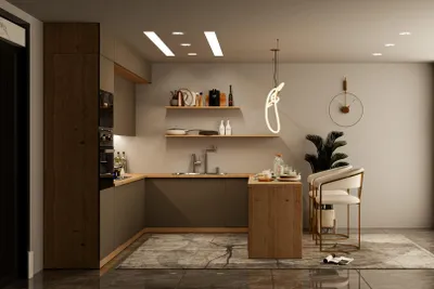 Produktbild von Winkelküche – L-Küche - Küchenzeile – Eckküche – 310 x 260 x 250 cm VELORA – KU-S49 – Beige – Ohne Arbeitsplatte & Elektrogeräte