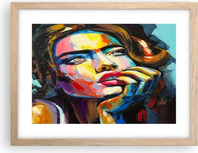 Produktbild von Gerahmtes Poster - Rahmen in heller Eiche - Mädchen Gesicht - 40x30 cm - Wand Bild - Wanddeko - Wandbilder - Kunstposter - Wandposter - Bilderrahmen - Bilder - Kunstdruck - Wandbild - P2NAA40x30-3456