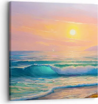 Produktbild von Bild auf Leinwand - Leinwandbild - Meer Welle Ufer - 30x30cm - Wand Bild - Wanddeko - Wandbilder - Leinwanddruck - Bilder - Kunstdruck - Wanddekoration - Leinwand bilder - Wandkunst - AC30x30-3915