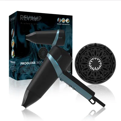Zdjęcie produktu dla Suszarka do włosów REVAMP DR-3800 Progloss 3800, 2300 W, technologia jonowa, 3 poziomy ogrzewania/2 poziomy nawiewu, poziom chłodzenia, nasadka dyfuzora